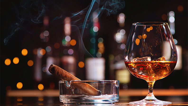 cigar and cocktail